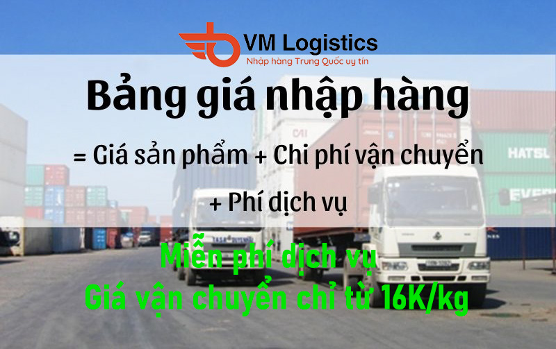 Bảng giá dịch vụ nhập hàng Trung Quốc, các loại phí dịch vụ order hàng Trung Quốc