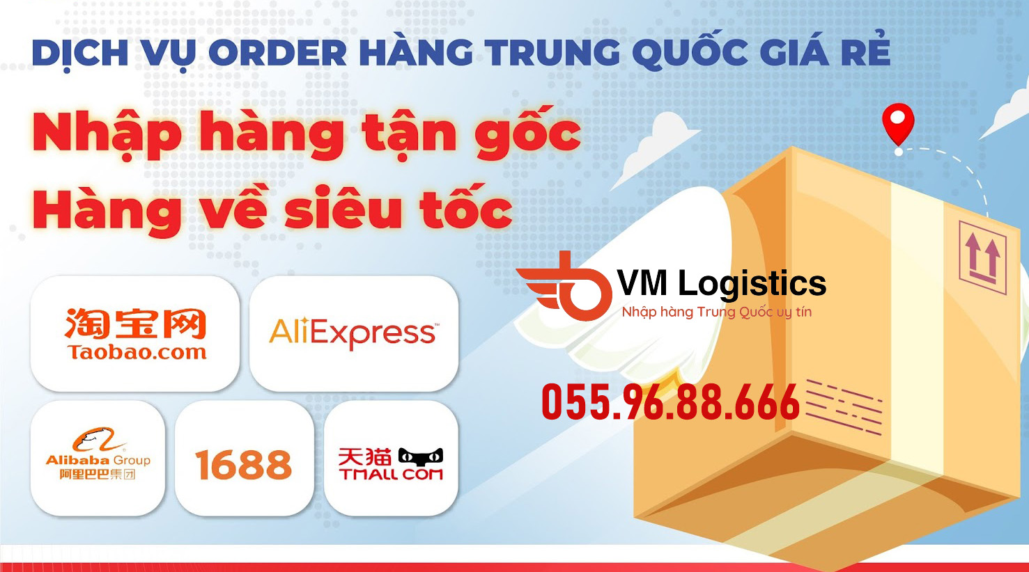 Dịch vụ Order nhập hàng Trung Quốc 1688, Taobao, Tmall về Việt Nam