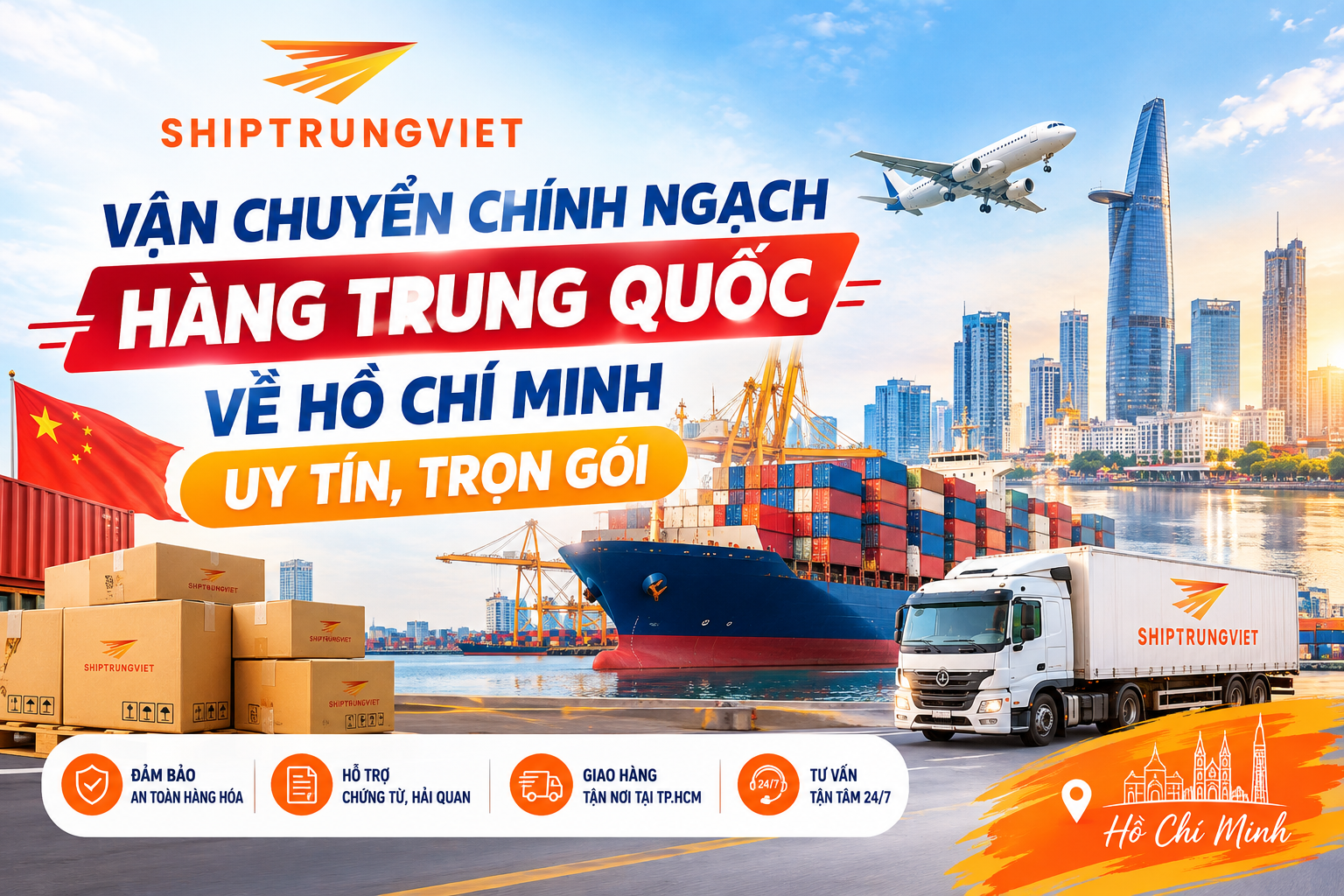 Công Ty Vận Chuyển Trung Việt Chính Ngạch Hàng Trung Quốc Về Hồ Chí Minh Uy Tín