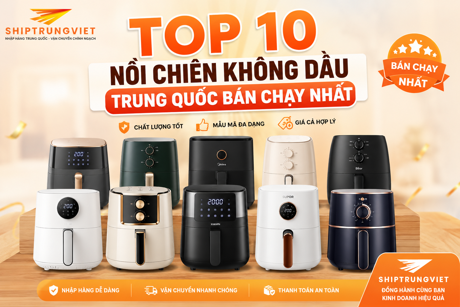 Nồi chiên không dầu nội địa Trung Quốc loại nào tốt