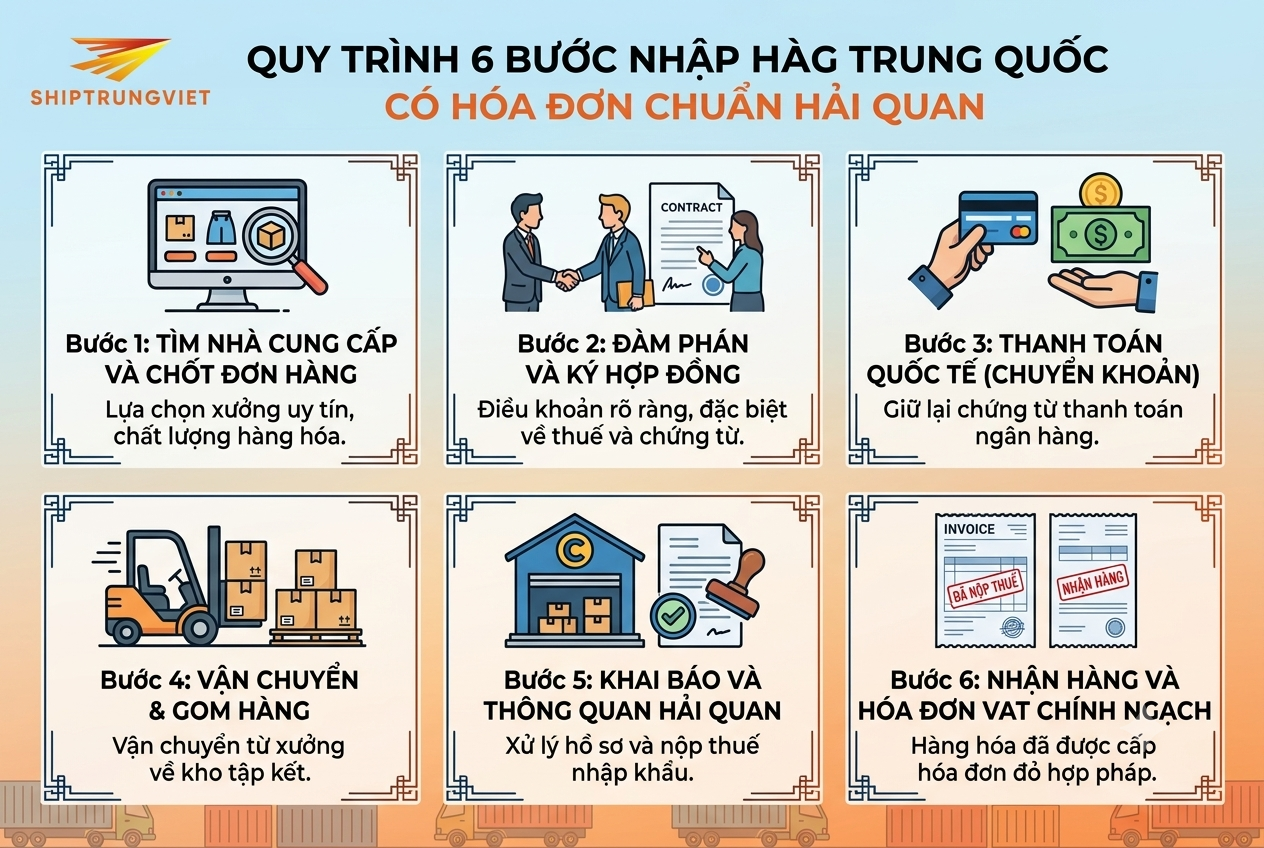 Nhập Hàng Trung Quốc Có Hóa Đơn, Giấy Tờ: Quy Trình Nhập Khẩu Chính Ngạch Chuẩn Pháp Lý Từ A - Z Nhập Hàng Trung Quốc Có Hóa Đơn, Giấy Tờ: Quy Trình Nhập Khẩu Chính Ngạch Chuẩn Pháp Lý Từ A - Z